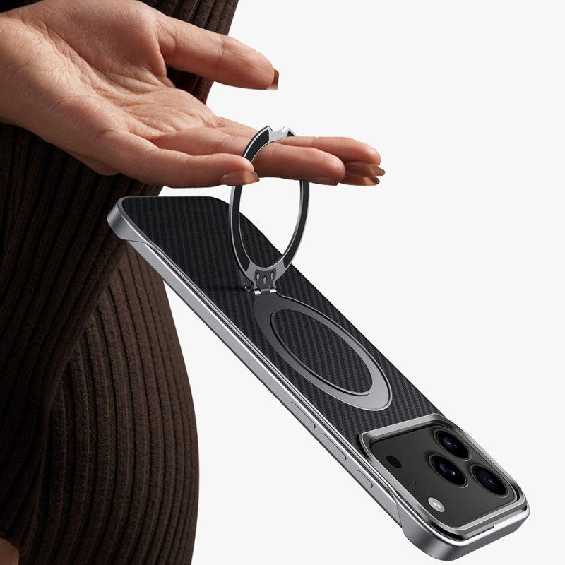 Cover Hoesje iPhone 17 Pro Max Telefoonhoesje Magsafe Carbon Fiber Ring Mount