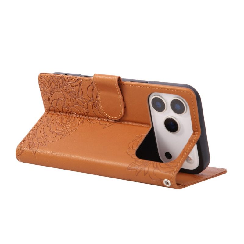 Folio-hoesje iPhone 17 Pro Max Bloemenprint