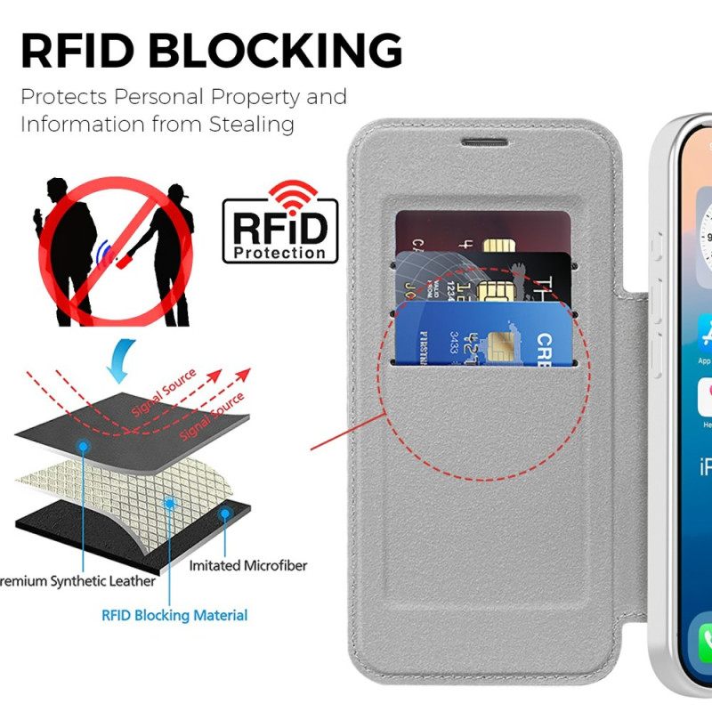 Folio-hoesje iPhone 17 Pro Max Magsafe-compatibel Gewatteerd Bescherming Hoesje