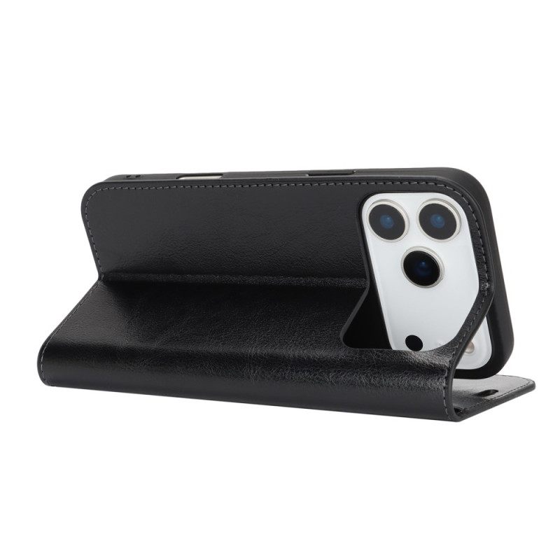 Folio-hoesje iPhone 17 Pro Max Telefoonhoesje Echt Leer