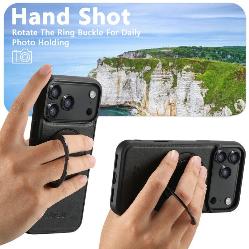 Hoesje iPhone 17 Pro Max Compatibele Magsafe Met Draaibare Houder Suteni Bescherming Hoesje