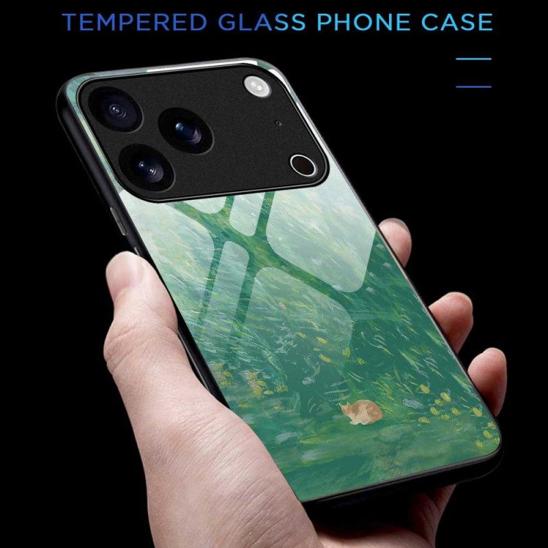 Hoesje iPhone 17 Pro Max Gehard Glas Met Kattenmotief Bescherming Hoesje