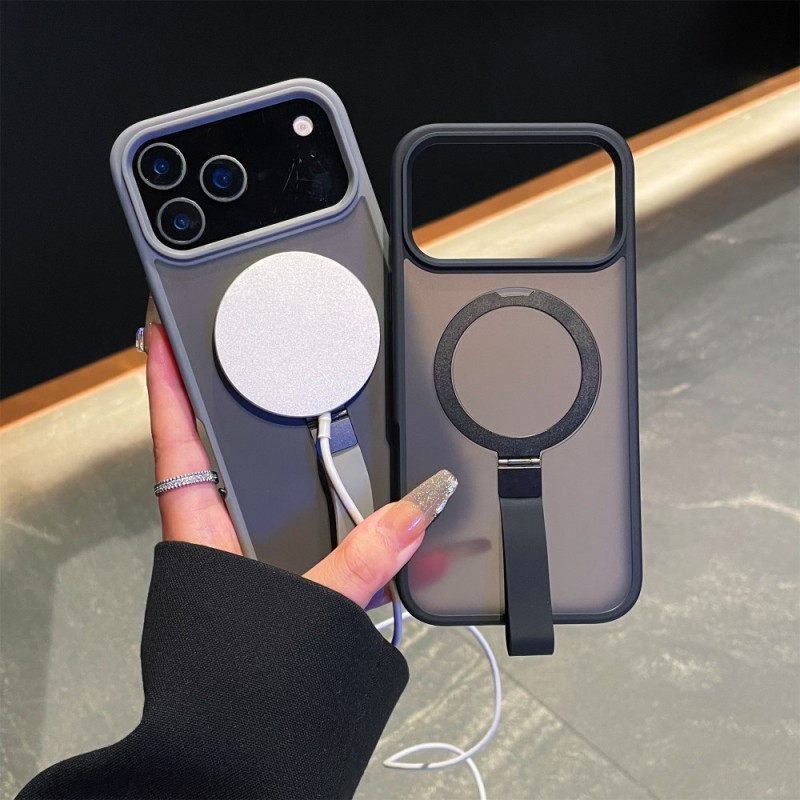 Hoesje iPhone 17 Pro Max Geïntegreerde Polsband En Metalen Standaard Bescherming Hoesje