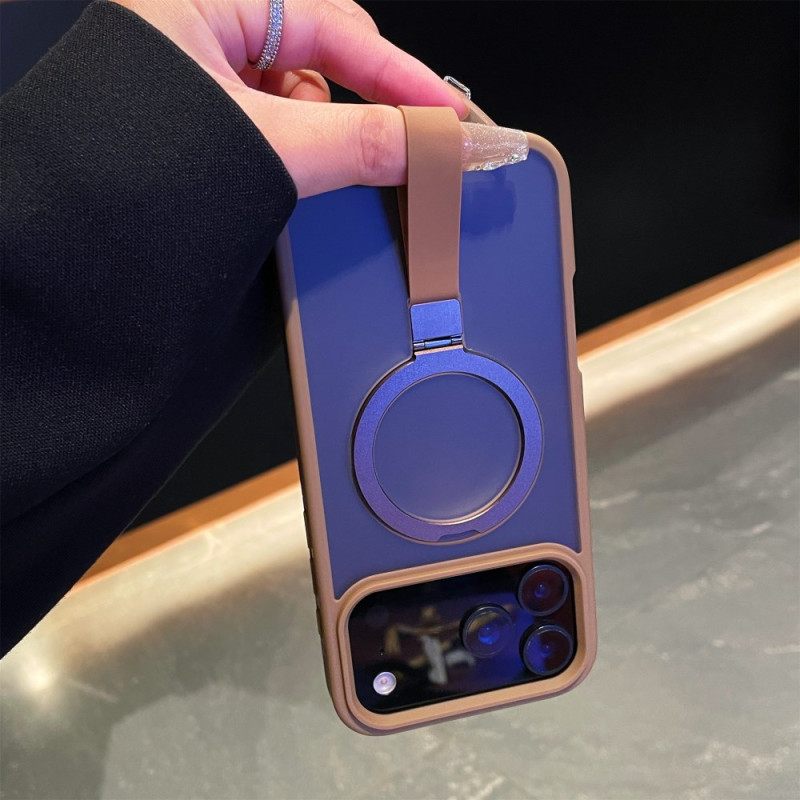 Hoesje iPhone 17 Pro Max Geïntegreerde Polsband En Metalen Standaard Bescherming Hoesje