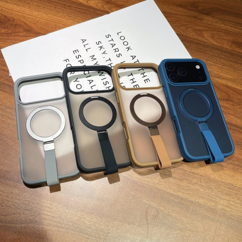 Hoesje iPhone 17 Pro Max Geïntegreerde Polsband En Metalen Standaard Bescherming Hoesje