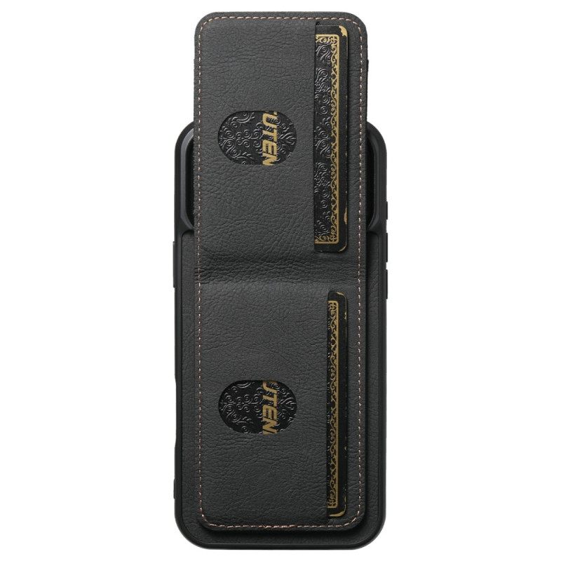 Hoesje iPhone 17 Pro Max Kaarthouder En Standaard In Retrostijl Bescherming Hoesje