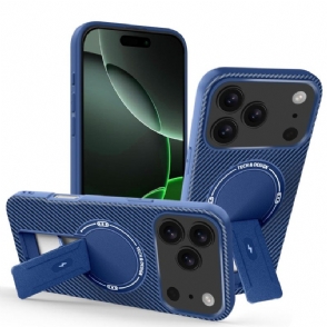 Hoesje iPhone 17 Pro Max Koolstofvezeltextuur Met Standaard