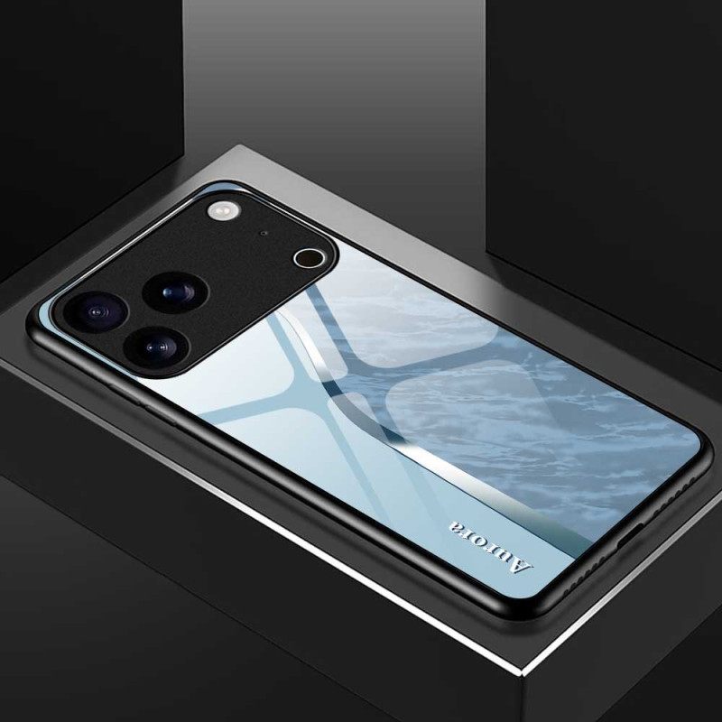 Hoesje iPhone 17 Pro Max Lichtblauw Gehard Glas Met Design