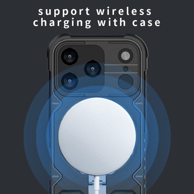 Hoesje iPhone 17 Pro Max Magsafe-compatibel Met Houder En Polsbandje Bescherming Hoesje