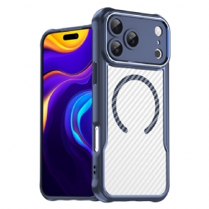 Hoesje iPhone 17 Pro Max Magsafe-compatibele Doorschijnende Koolstofvezel Bescherming Hoesje