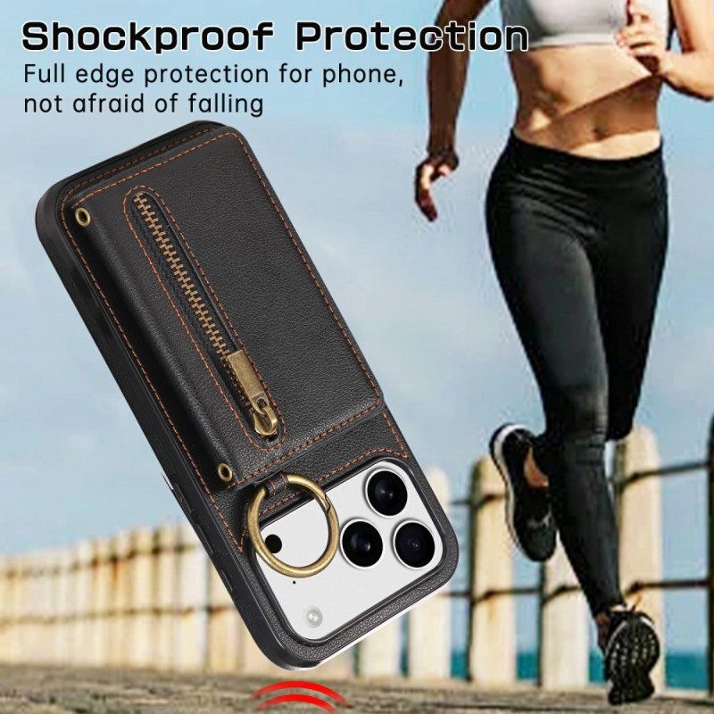 Hoesje iPhone 17 Pro Max Portemonnee En Schouderriem