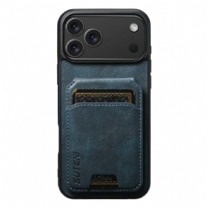 Hoesje Voor iPhone 17 Pro Max Kaarthouder Met Gewaxte Textuur Suteni