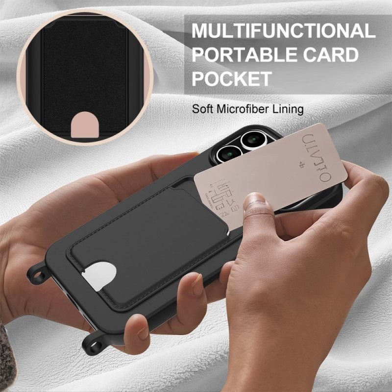 Hoesje Voor iPhone 17 Pro Max Kaarthouder Met Koord Houder