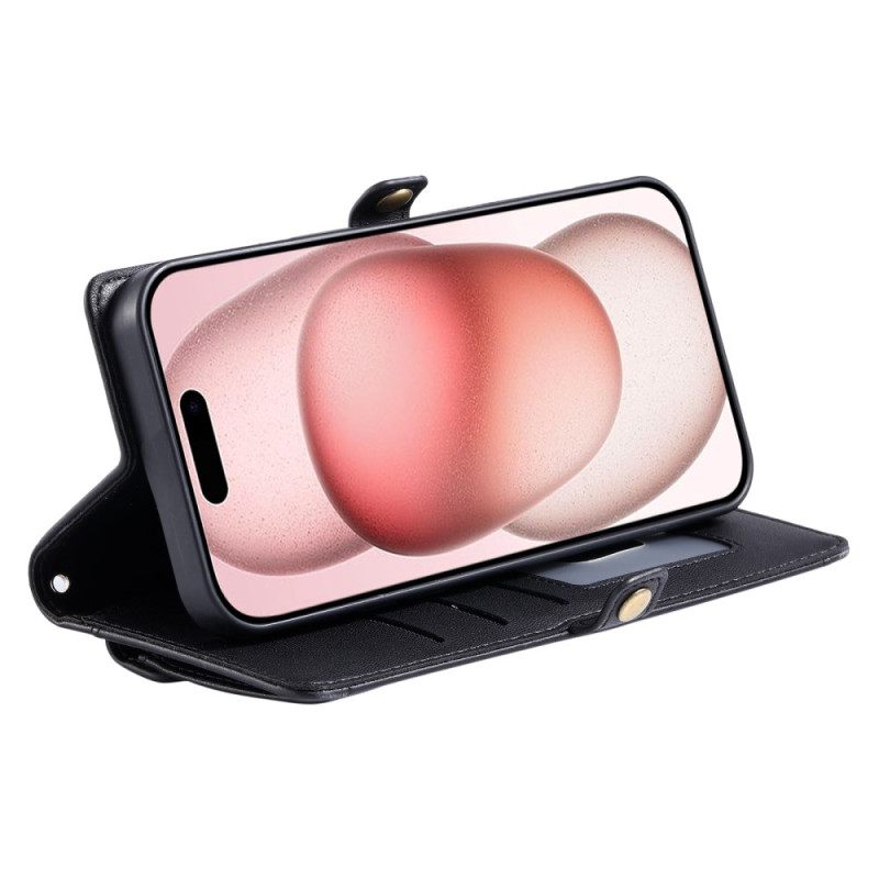 Leren Hoesje iPhone 17 Pro Max Etui Met Sleutelkoord Bescherming Hoesje