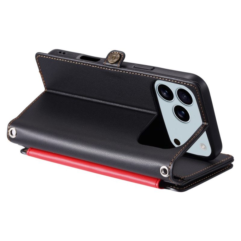 Leren Hoesje Voor iPhone 17 Pro Max Retro Premium