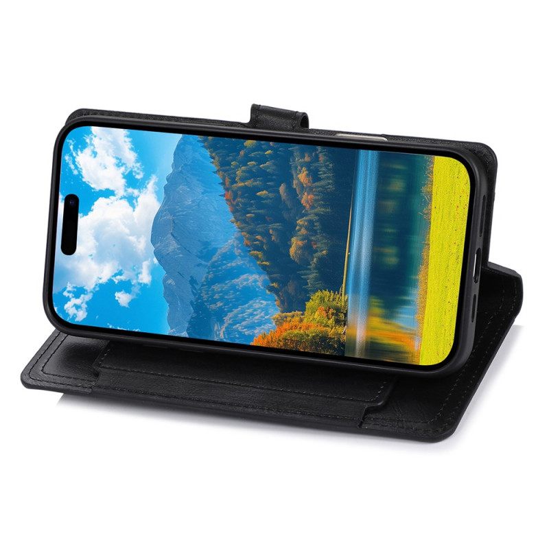 Leren Hoesje Voor iPhone 17 Pro Max Vak Met Rits