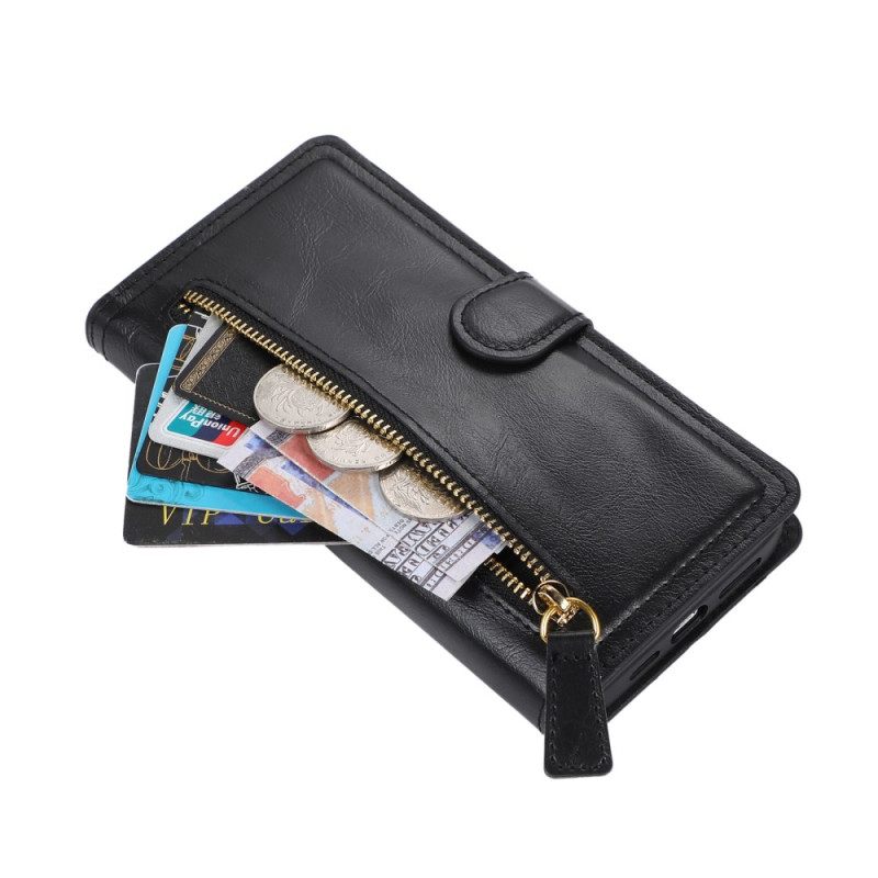 Leren Hoesje Voor iPhone 17 Pro Max Vak Met Rits