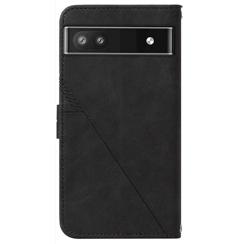 Folio-hoesje voor Google Pixel 6a Geometrisch Ontwerp Met Riem