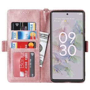 Folio-hoesje voor Google Pixel 6a Portemonnee Met Ketting Omdraaien
