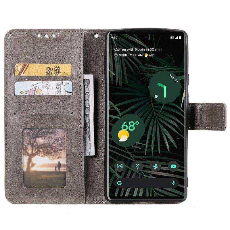 Folio-hoesje voor Google Pixel 6a Zon Mandala