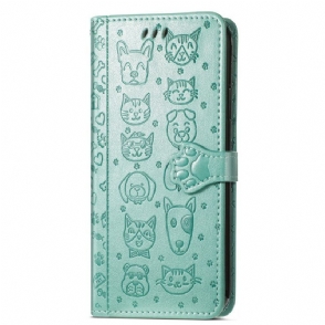 Leren Hoesje voor Samsung Galaxy A13 Boze Panda Met Lanyard
