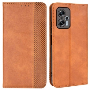 Bescherming Hoesje voor Poco X4 GT Folio-hoesje Gestileerde Lederen Stijl