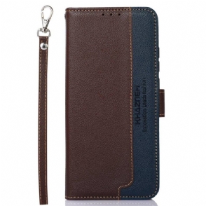 Flip Case voor Poco X4 GT Lychee-stijl Rfid Khazneh