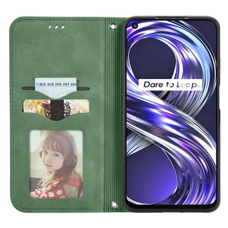Folio-hoesje voor Realme 8i Anti-fall Zakelijk Retro