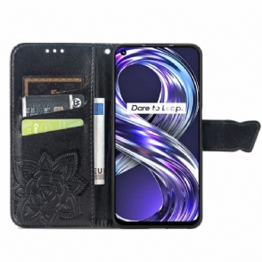 Folio-hoesje voor Realme 8i Vlinder Met Reliëf