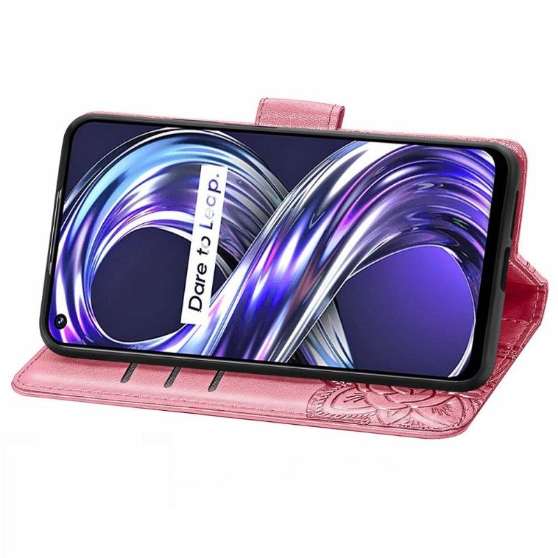 Folio-hoesje voor Realme 8i Vlinder Met Reliëf