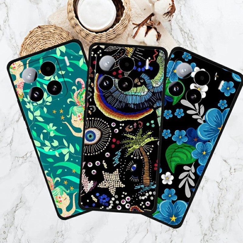 Cover Hoesje Xiaomi 15 Pro Telefoonhoesje Paarse Bloemen