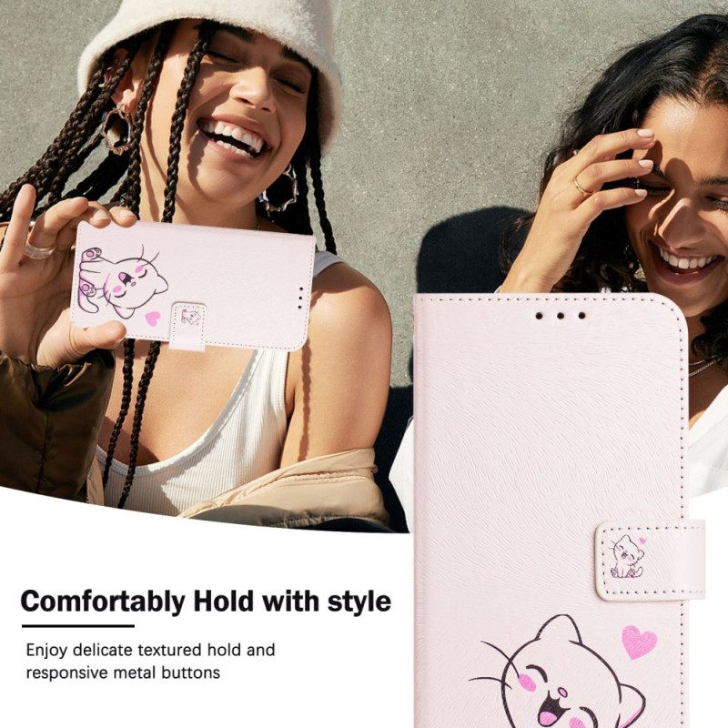 Flip Case Leren Xiaomi 15 Pro Katje