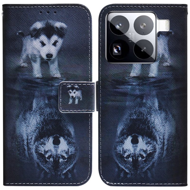 Flip Case Leren Xiaomi 15 Pro Puppydroom