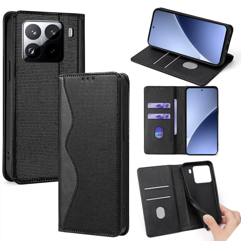 Folio-hoesje Voor Xiaomi 15 Pro Rfid-bescherming Met Golvend Patroon