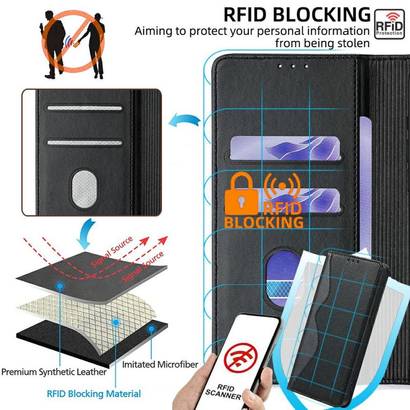 Folio-hoesje Voor Xiaomi 15 Pro Rfid-bescherming Met Golvend Patroon