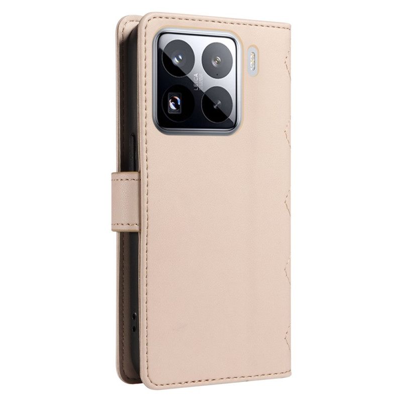 Folio-hoesje Xiaomi 15 Pro Gewatteerd Met Bandje En Schouderband