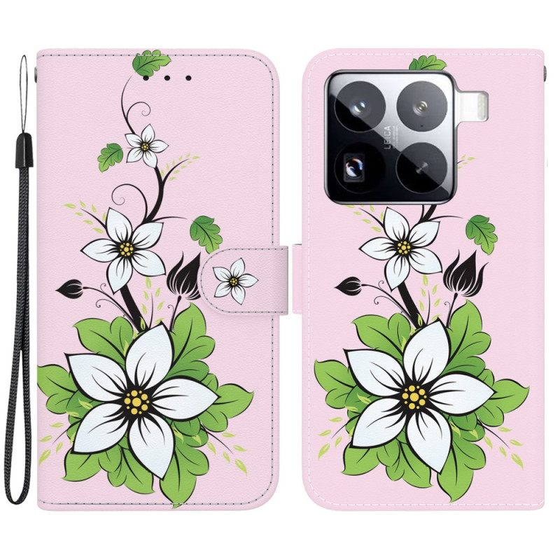 Folio-hoesje Xiaomi 15 Pro Telefoonhoesje 3d Lelie Patroon