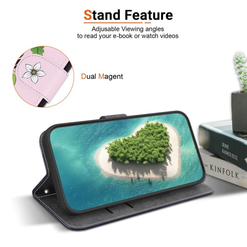 Folio-hoesje Xiaomi 15 Pro Telefoonhoesje 3d Lelie Patroon