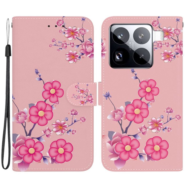 Folio-hoesje Xiaomi 15 Pro Telefoonhoesje Sakura Patroon