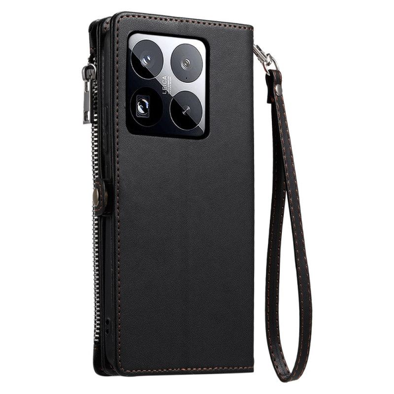 Leren Hoesje Voor Xiaomi 15 Pro Premium Bandje En Schouderband