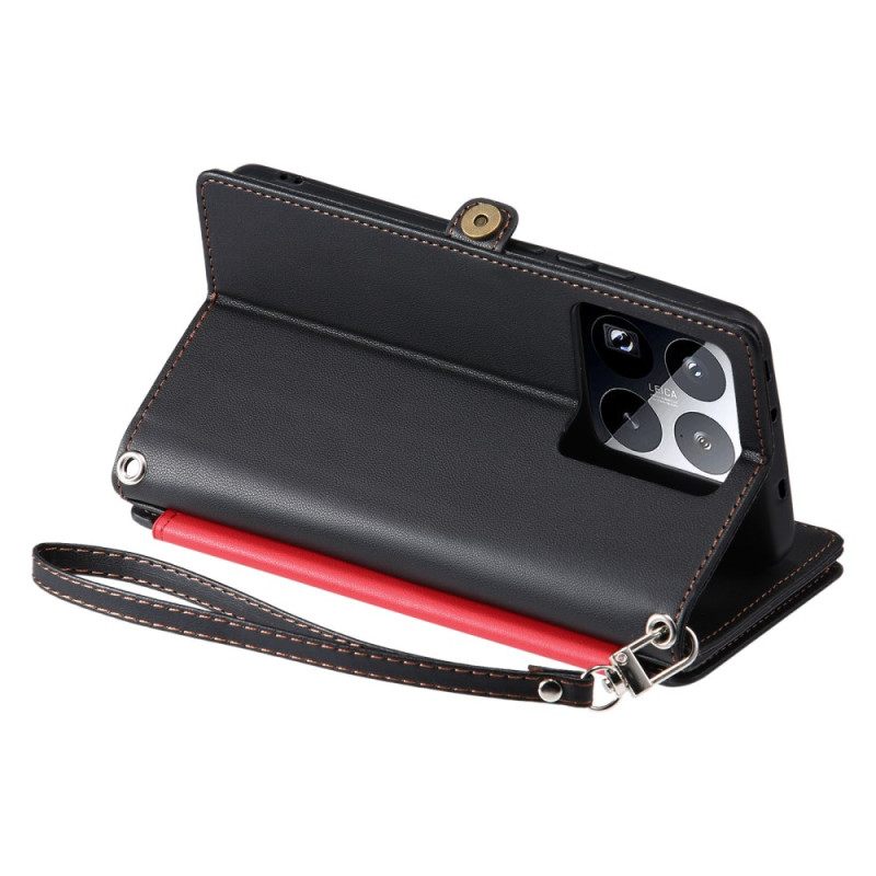 Leren Hoesje Voor Xiaomi 15 Pro Premium Bandje En Schouderband