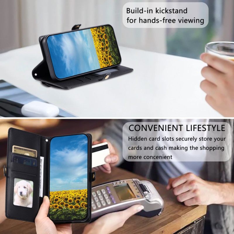 Leren Hoesje Xiaomi 15 Pro Clutch-model Met Bandje En Schouderband Bescherming Hoesje