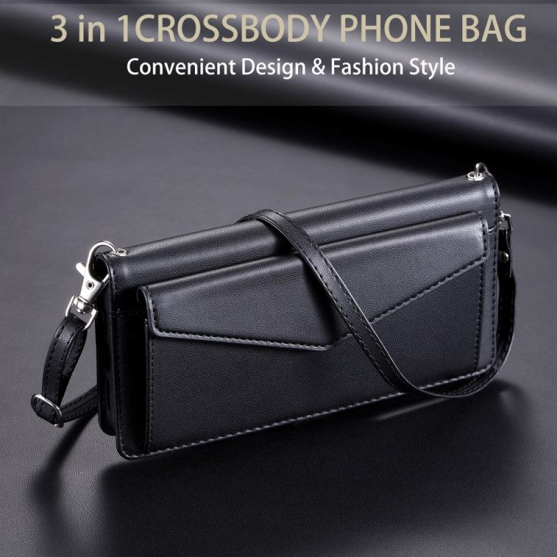 Leren Hoesje Xiaomi 15 Pro Clutch-model Met Bandje En Schouderband Bescherming Hoesje