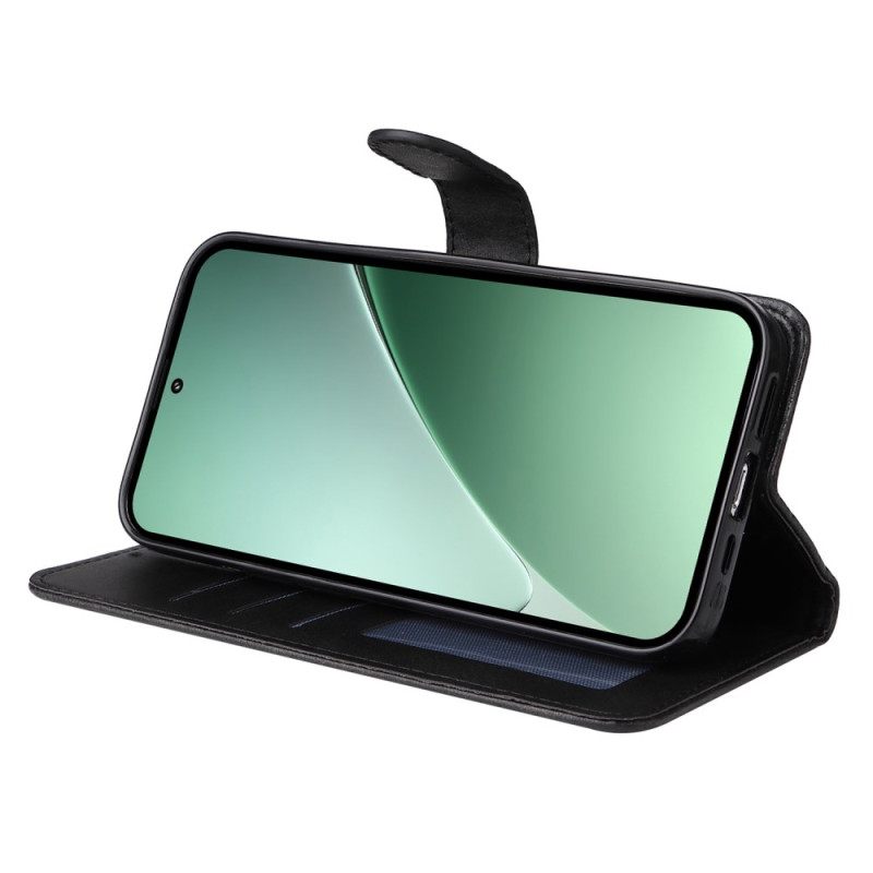 Leren Hoesje Xiaomi 15 Pro Effen Leerlook Met Bandje Bescherming Hoesje