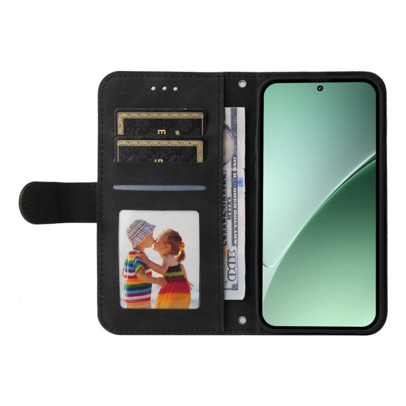 Leren Hoesje Xiaomi 15 Pro Klinknagel En Bandje Bescherming Hoesje