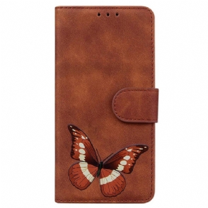 Leren Hoesje Xiaomi 15 Pro Vlinder Suède-effect Bescherming Hoesje