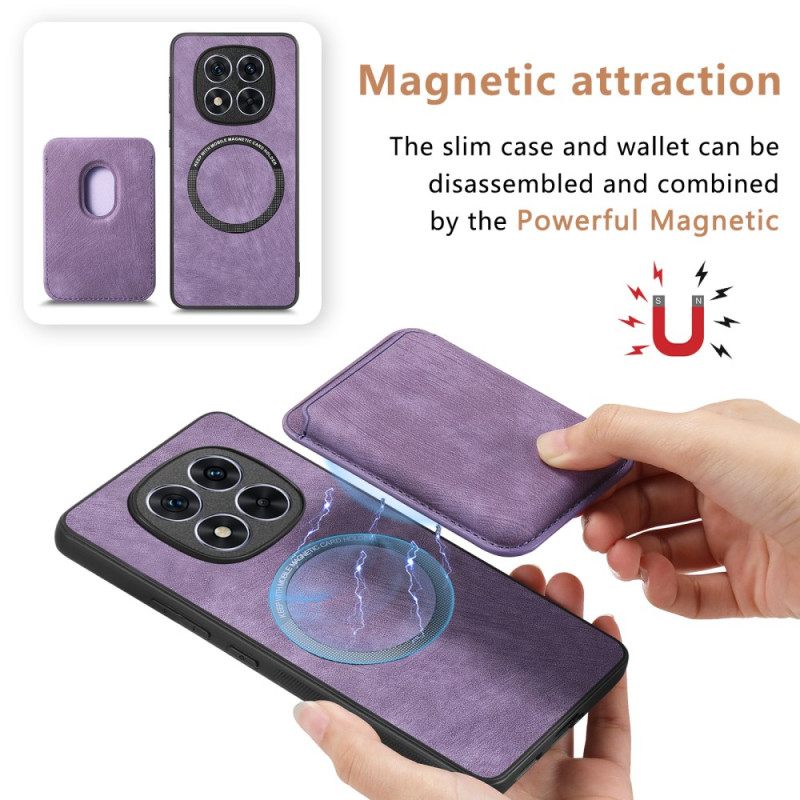 Cover Hoesje Poco X7 5g Telefoonhoesje Afneembare Kaarthouder Met Leereffect