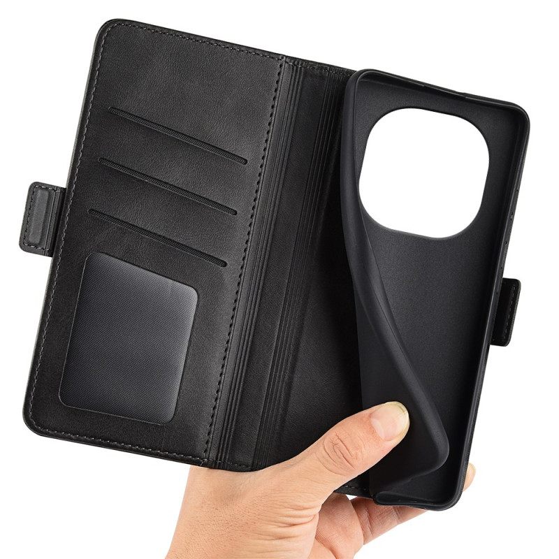 Flip Case Leren Poco X7 5g Dubbele Sluiting