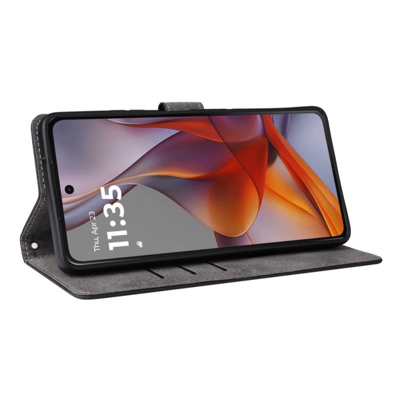 Folio-hoesje Poco X7 5g Suède-variant Met Bandje