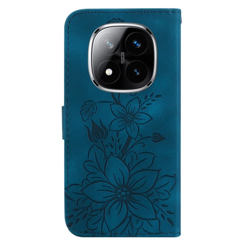 Folio-hoesje Poco X7 5g Telefoonhoesje Leliepatroon